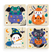 Load image into Gallery viewer, Spooky Friends Set of 4 Wood Puzzles