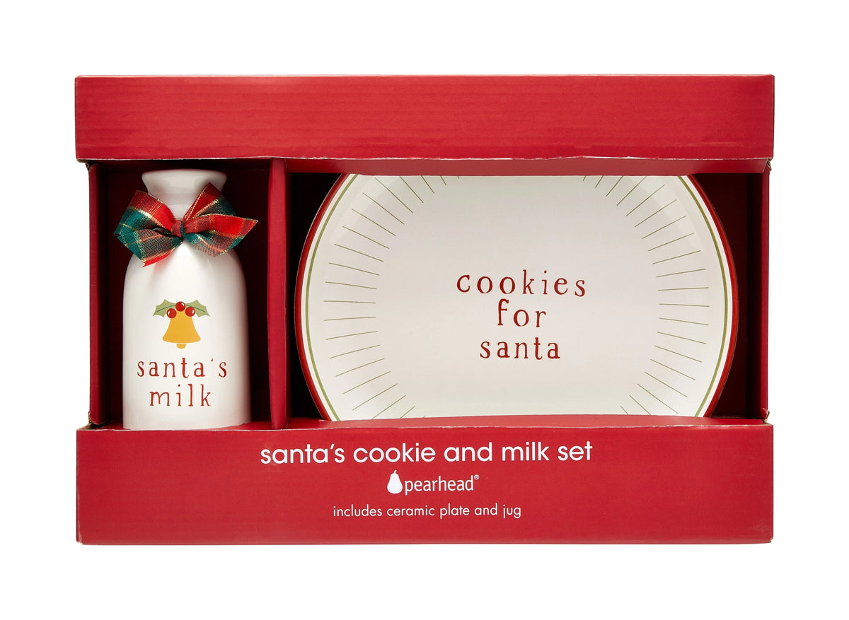 Santa milk and outlet cookies plate set