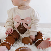 Load image into Gallery viewer, FOOTBALL BOW ROMPER