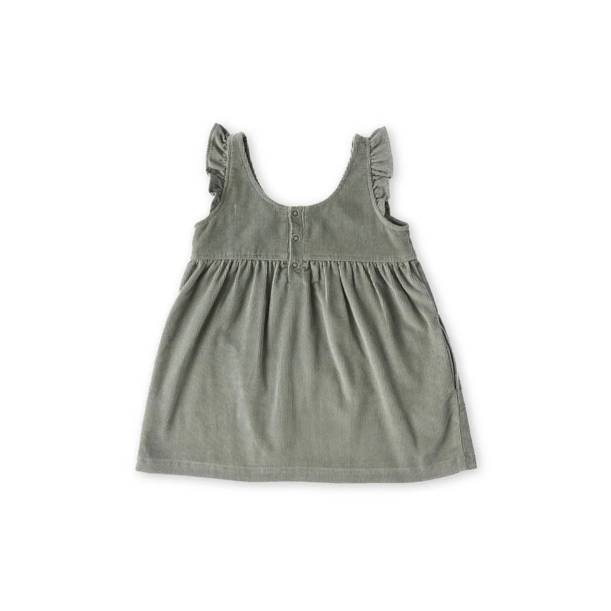 CORDUROY PINAFORE DRESS - sage Three Littles CORDUROY PINAFORE DRESS - sage Three Littles