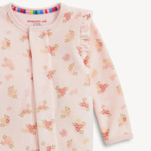 Load image into Gallery viewer, FLORAL GIRLS VELOUR FOOTIE