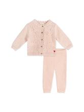 Load image into Gallery viewer, ORGANIC HEART KNIT CARDIGAN &amp; PANT SET