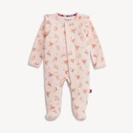 FLORAL GIRLS VELOUR FOOTIE