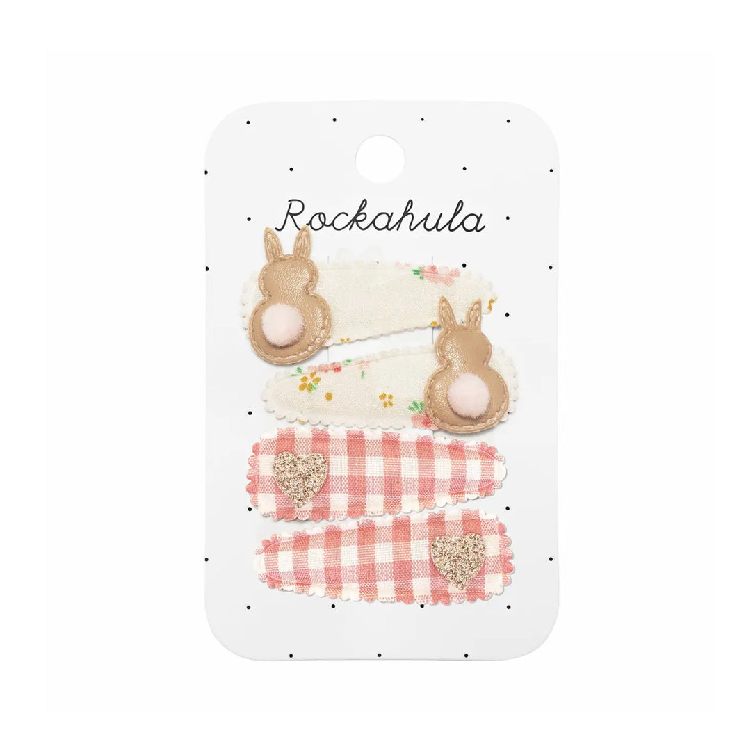 TINY BLOSSOM BUNNY FABRIC CLIP SET