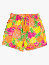 Load image into Gallery viewer, NEON SQUEEZE THE DAY HYBRID SWIM TRUNKS