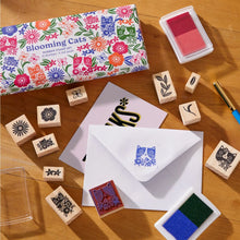 Load image into Gallery viewer, BLOOMING CATS RUBBER STAMP SET