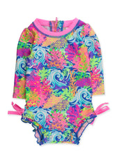 Load image into Gallery viewer, BABY GIRL'S NEON OCEAN CORAL SWIMSUIT