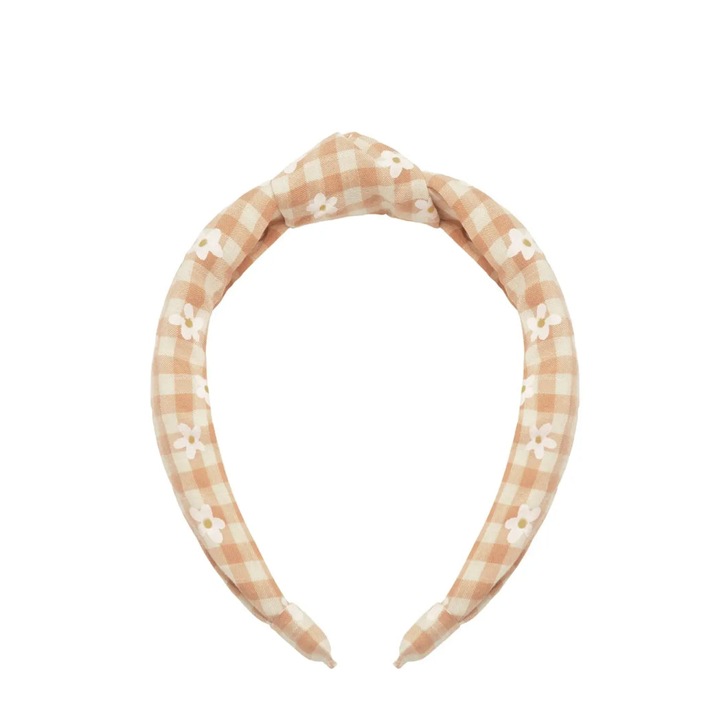 DAISY GINGHAM KNOTTED HEADBAND