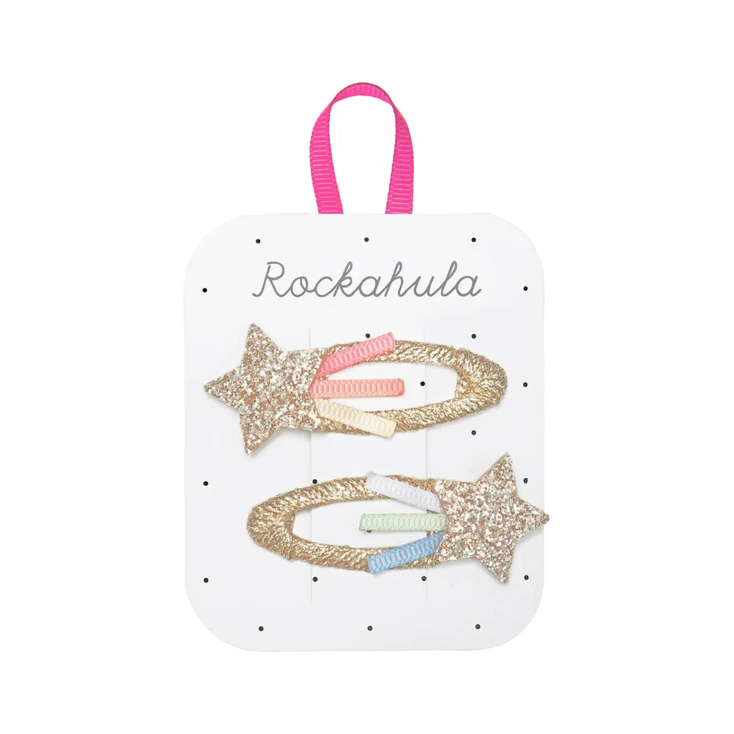 RAINBOW SHOOTING STAR HAIR CLIPS