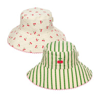 REVERSIBLE CHERRY SUN HAT- (3-6yrs)