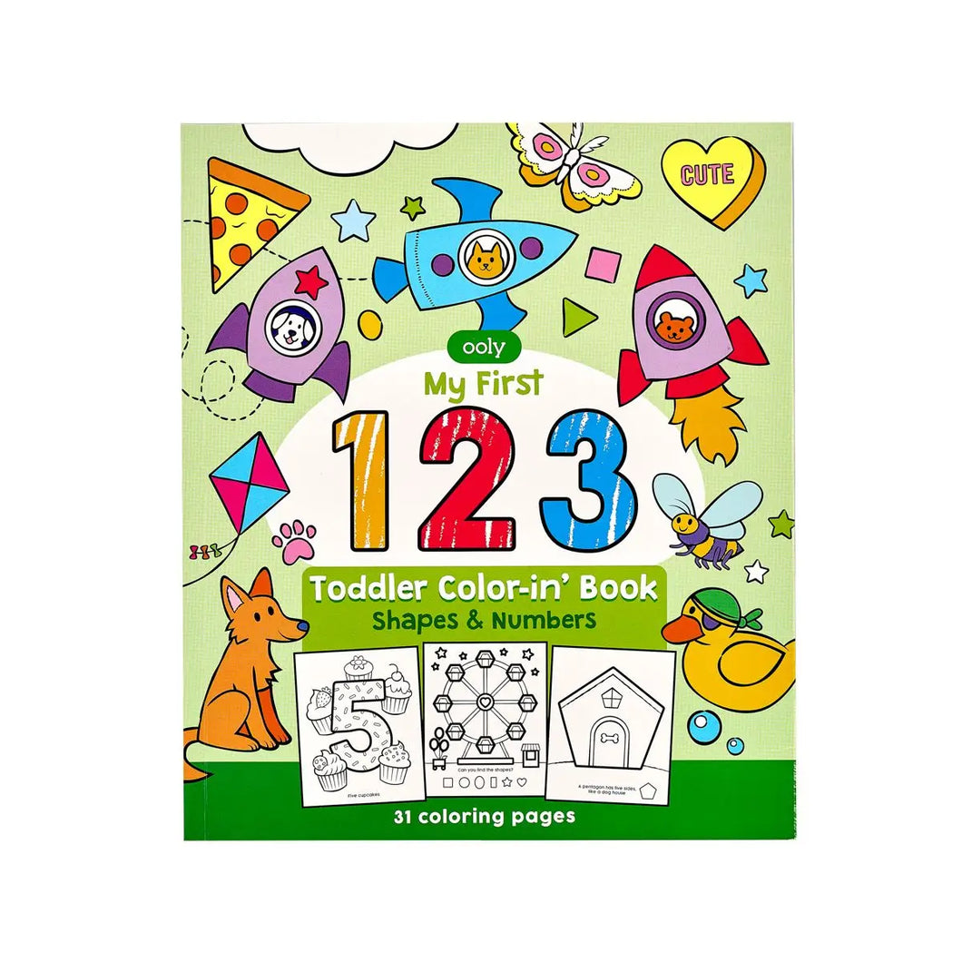 123: SHAPES + NUMBERS TODDLER COLORING BOOK