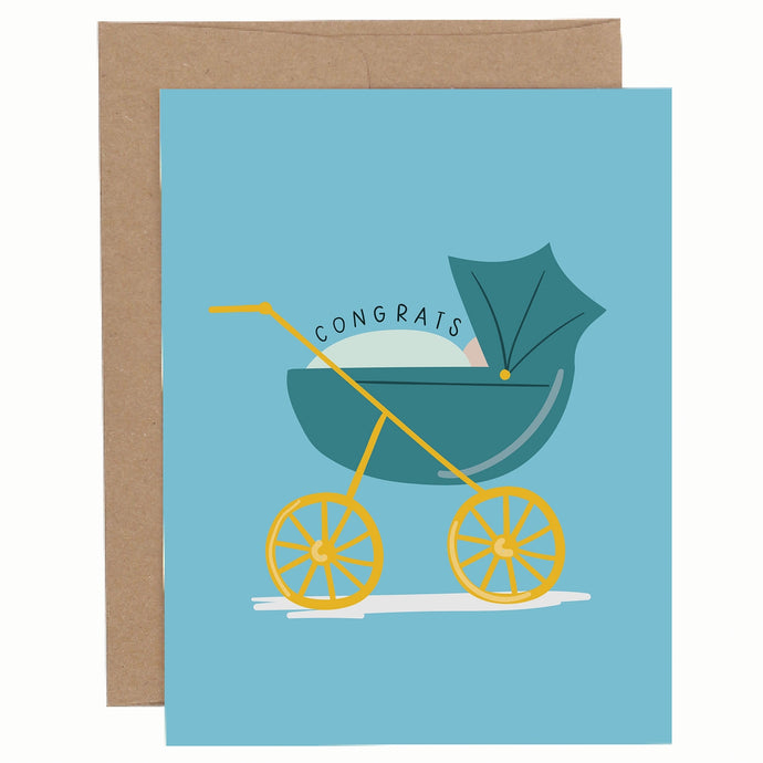 CARD - congrats blue carriage