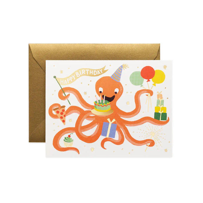 CARD - octopus happy birthday