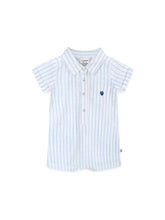 Load image into Gallery viewer, AQUA EMBROIDERED ORGANIC ROMPER