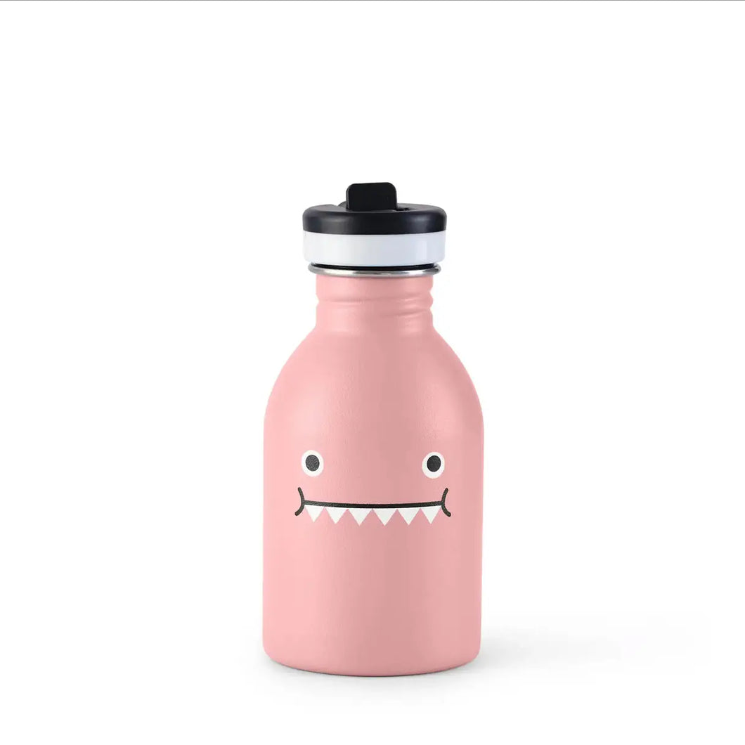 STAINLESS STEEL WATER BOTTLE - Ricedino Pink Dinosaur - Pink