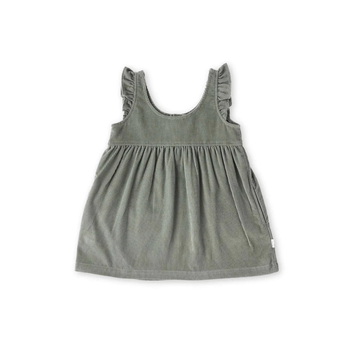 grey cord pinafore dress Snow Wash Corduroy Pinafore Dress- Hunter Green