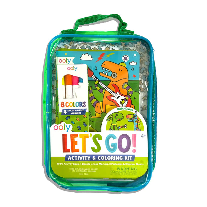 LET'S GO! ACTIVITY AND COLORING BOOK - ROBO DINOS