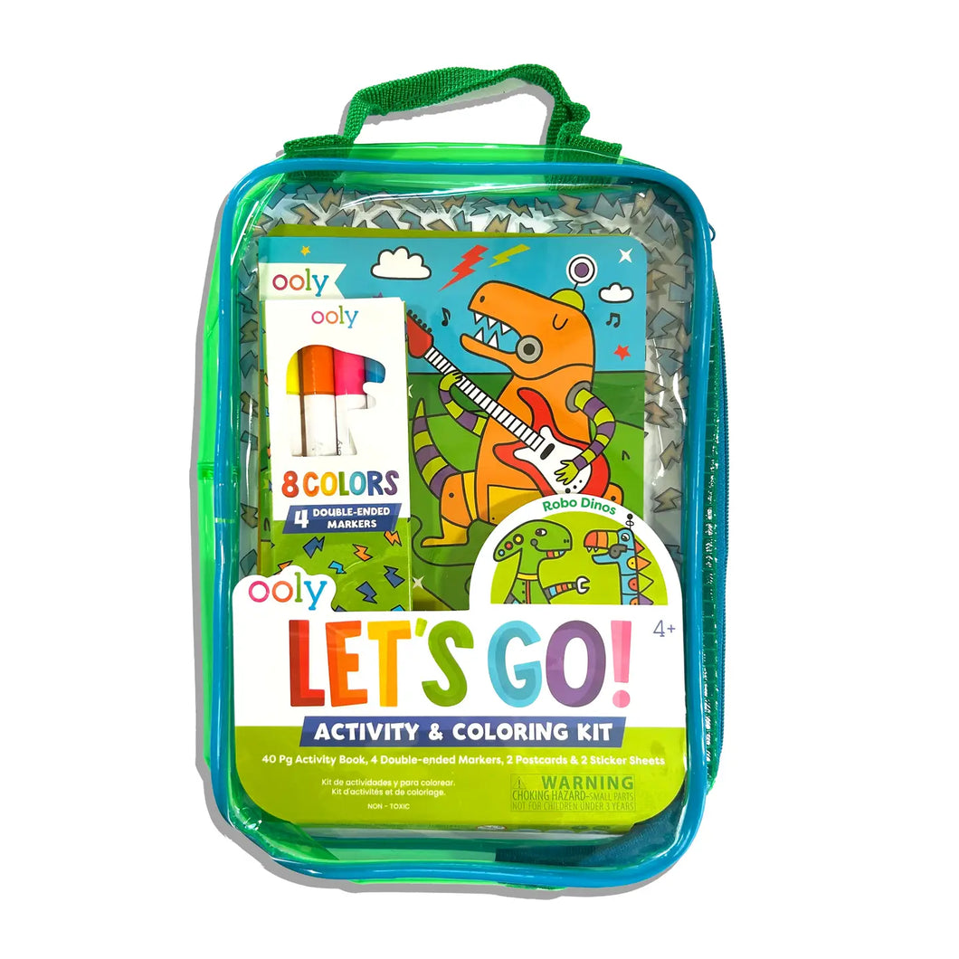LET'S GO! ACTIVITY AND COLORING BOOK - ROBO DINOS