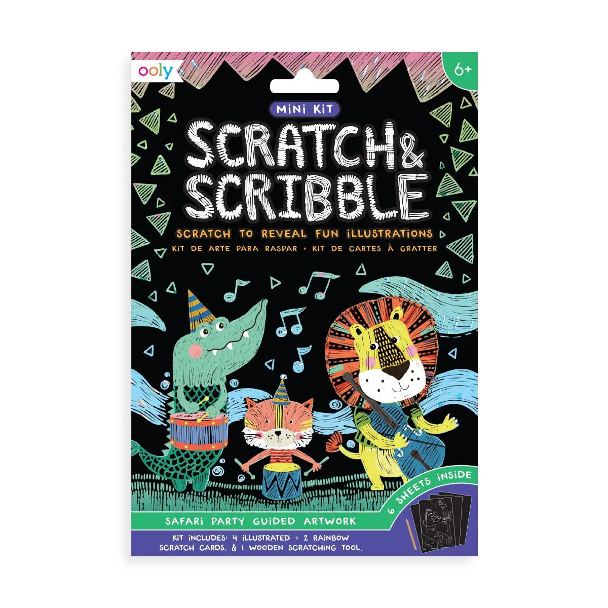 MINI SCRATCH & SCRIBBLE ART KIT - SAFARI PARTY – Three Littles