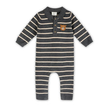 Load image into Gallery viewer, BEAR STRIPED ORGANIC KNIT JUMPSUIT
