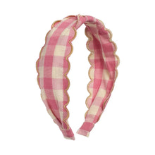 Load image into Gallery viewer, SCALLOPED GINGHAM HEADBAND