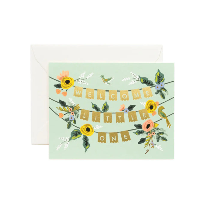 CARD - garland welcome little one