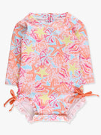 SUNSET SEASHELLS RASH GUARD SWIMSUIT