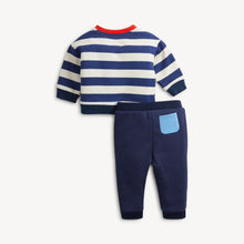 Load image into Gallery viewer, BOYS NAVY STRIPE PANT SET