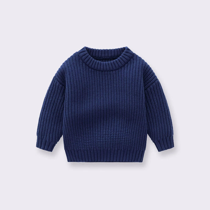 CHUNKY KNIT SWEATER - dark blue