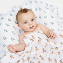 Load image into Gallery viewer, LULUJO SWADDLE SET - TEDDY BEARS + BOATS