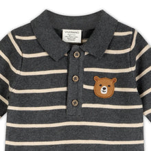 Load image into Gallery viewer, BEAR STRIPED ORGANIC KNIT JUMPSUIT