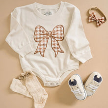 Load image into Gallery viewer, GINGHAM BOW ROMPER