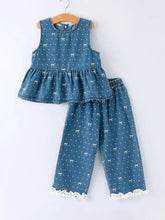 Load image into Gallery viewer, SPRING BOW DENIM PANT SET