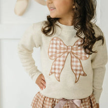 Load image into Gallery viewer, GINGHAM BOW SWEATSHIRT