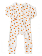 ORGANIC 2-WAY POINTELLE ZIP ROMPER - pumpkin