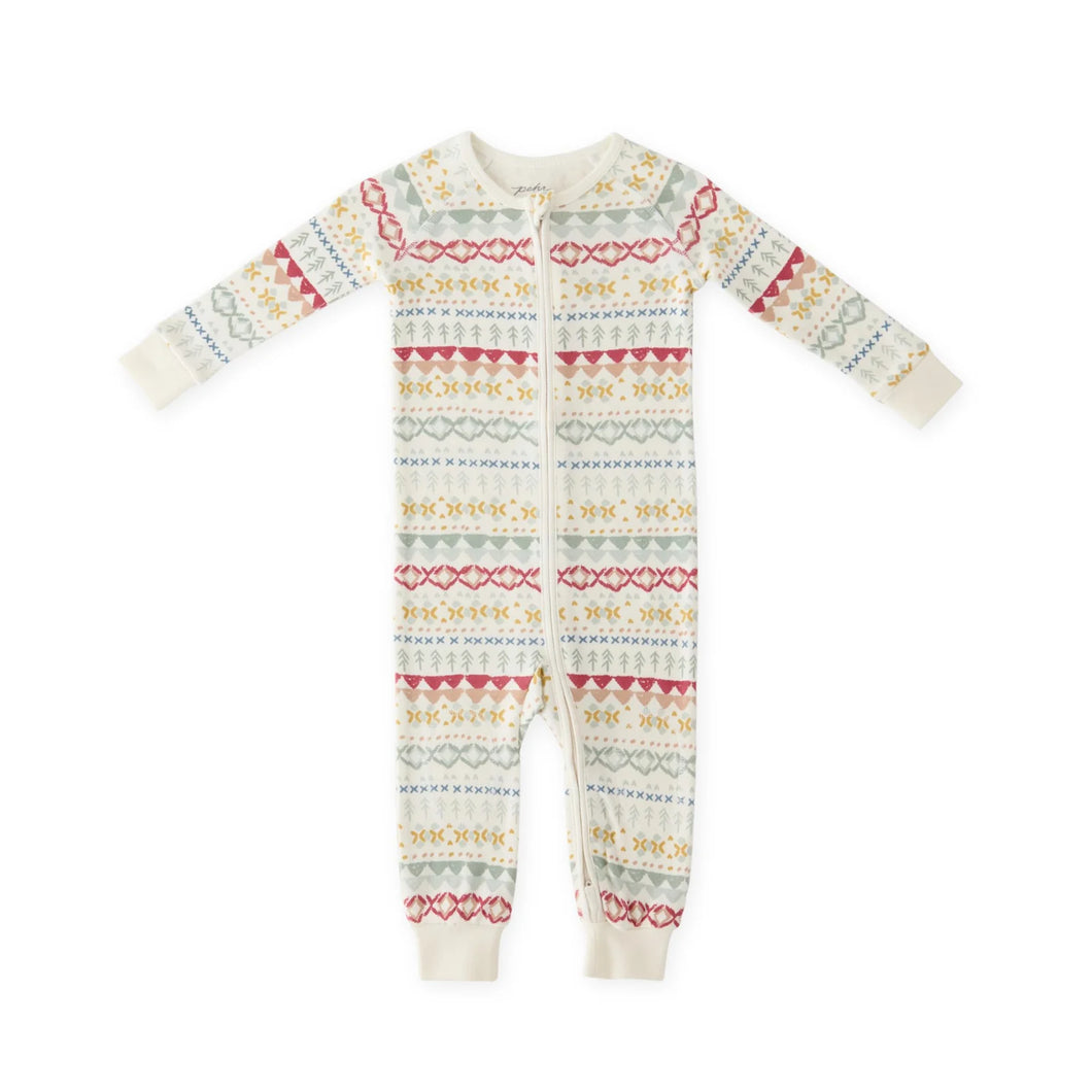 RIBBED FOOTLESS SLEEPER - Fair Isle