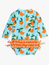 Load image into Gallery viewer, BABY GIRL'S ORANGE YOU THE SWEETEST SWIMSUIT- blue
