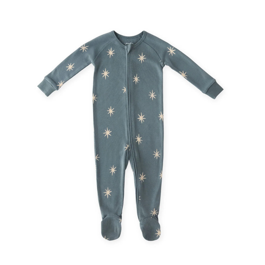 RIBBED BABY SLEEPER - Starry Midnight