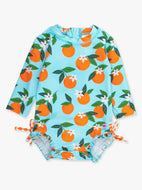 BABY GIRL'S ORANGE YOU THE SWEETEST SWIMSUIT- blue