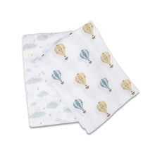 Load image into Gallery viewer, LULUJO SWADDLE SET – Hot Air Balloons &amp; Clouds