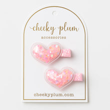 Load image into Gallery viewer, SHAKER HAIR CLIP SET - Pink Heart