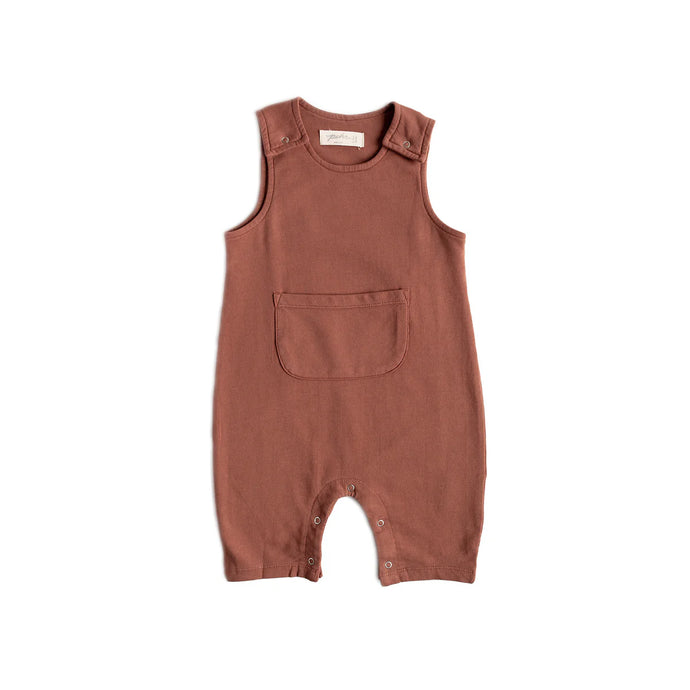 FRENCH TERRY OVERALLS - clay