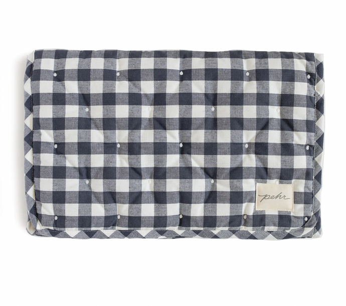 CHANGING PAD CLUTCH - navy gingham
