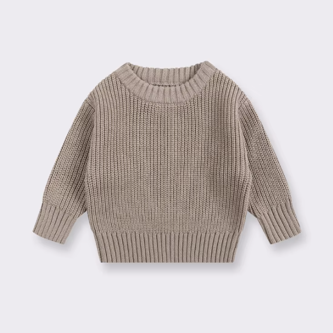 SHAKER KNIT SWEATER - clay