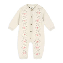 Load image into Gallery viewer, EVIE BOW POINTELLE ORGANIC KNIT JUMPSUIT
