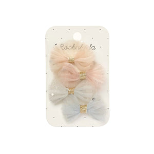 SPARKLE TULLE MINI BOW CLIPS
