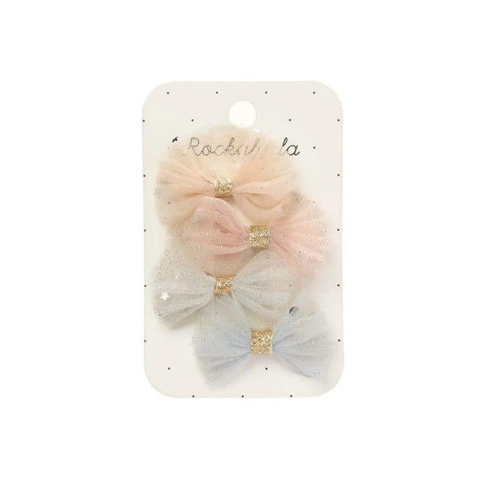 SPARKLE TULLE MINI BOW CLIPS