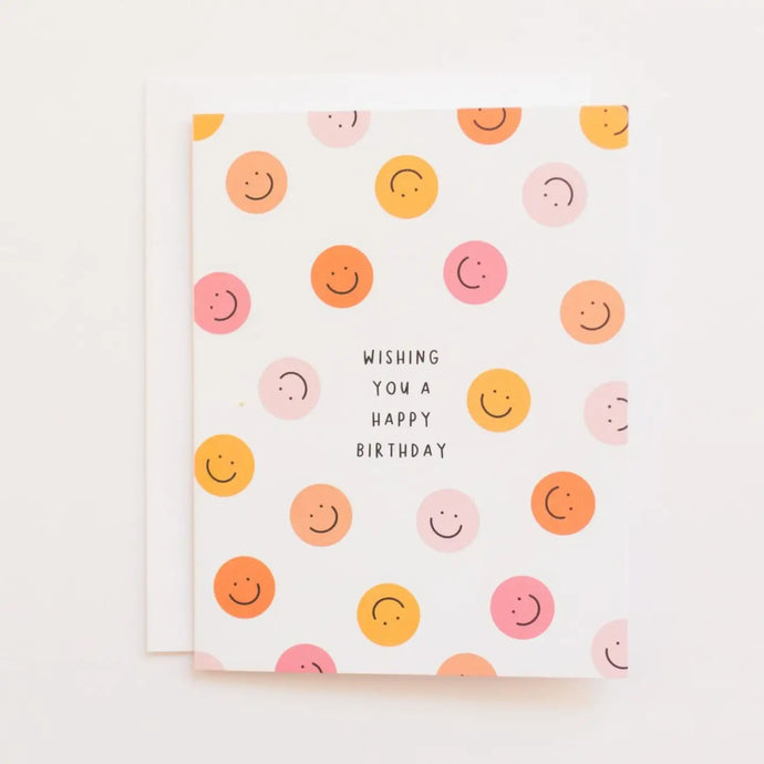 CARD - happy birthday smiley faces
