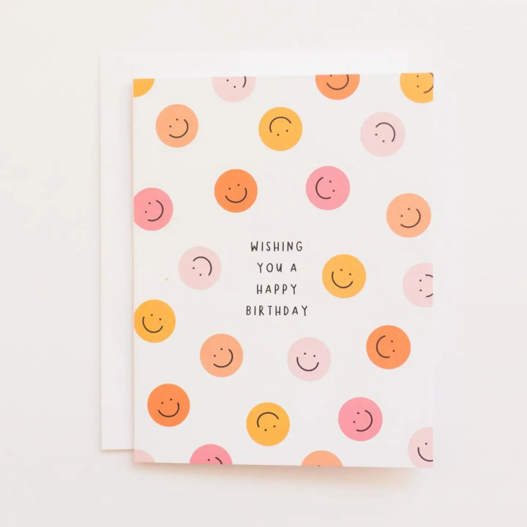 CARD - happy birthday smiley faces