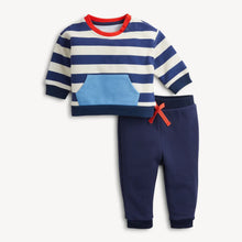 Load image into Gallery viewer, BOYS NAVY STRIPE PANT SET